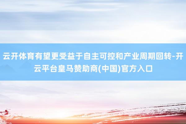 云开体育有望更受益于自主可控和产业周期回转-开云平台皇马赞助商(中国)官方入口