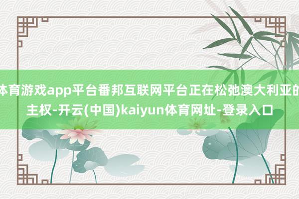 体育游戏app平台番邦互联网平台正在松弛澳大利亚的主权-开云(中国)kaiyun体育网址-登录入口