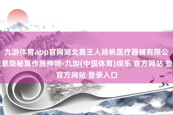 九游体育app官网湖北嘉王人扬帆医疗器械有限公司以生意隐秘算作质押物-九游(中国体育)娱乐 官方网站