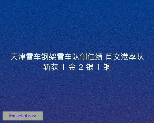 天津雪车钢架雪车队创佳绩 闫文港率队斩获 1 金 2 银 1 铜